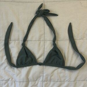 MIKOH Swim Bikini Top, Olive Green -Size Small
